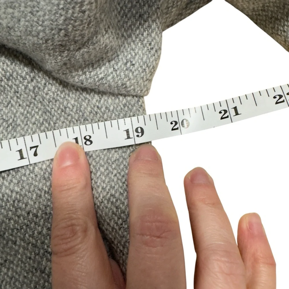 Lauren Ralph Lauren Light Gray Textured Wool Twill Hooded Zip Jacket - Picture 9 of 15